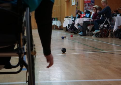 Liveszene aus dem Para Boccia Turnier in Rheinsberg