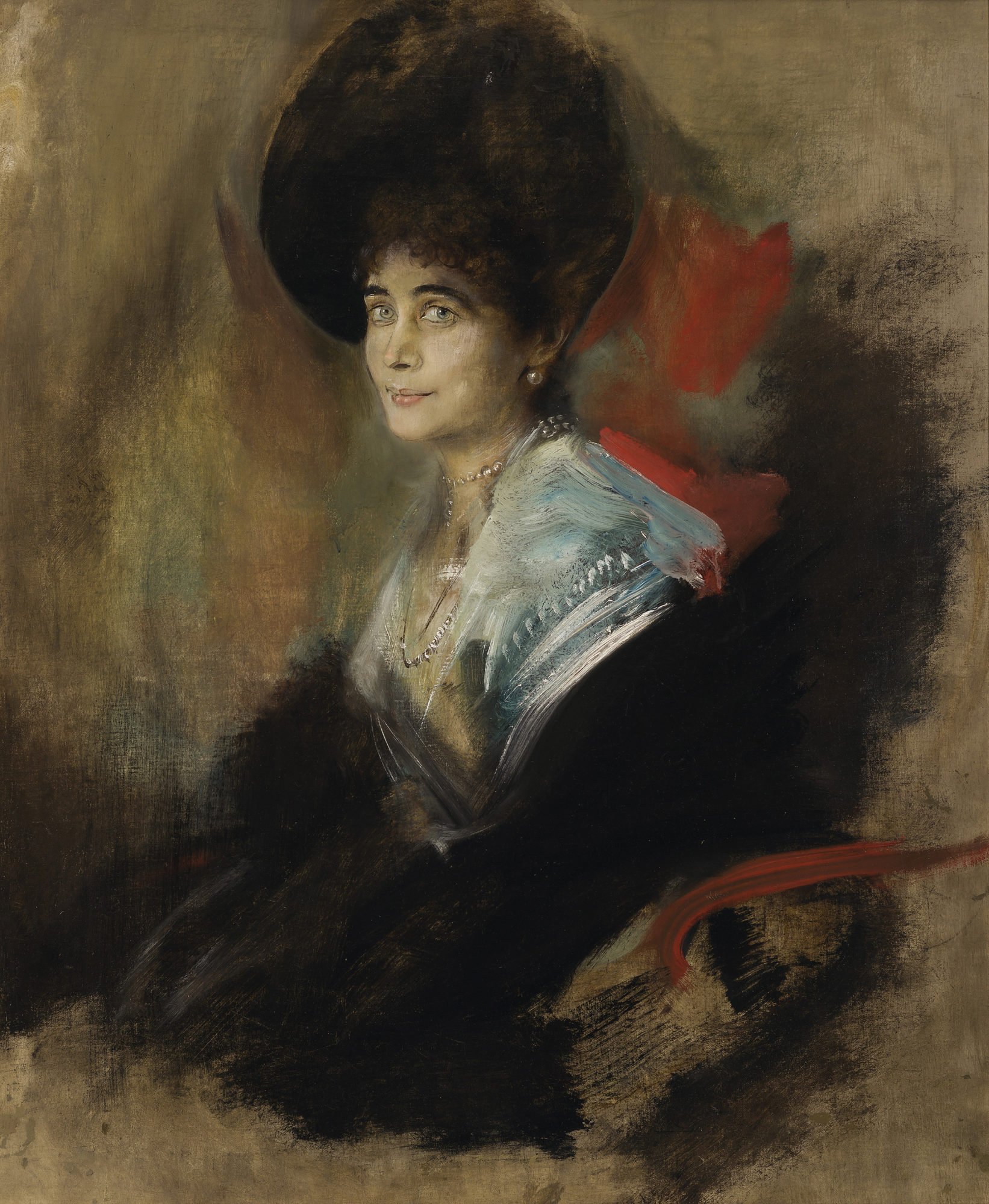 Ein Ölgemälde, dass ein Porträt von Katharina von Donnersmarck zeigt.