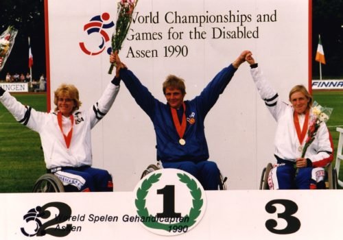 Marianne Buggenhagen bei einer Siegerehrung im Jahr 1990