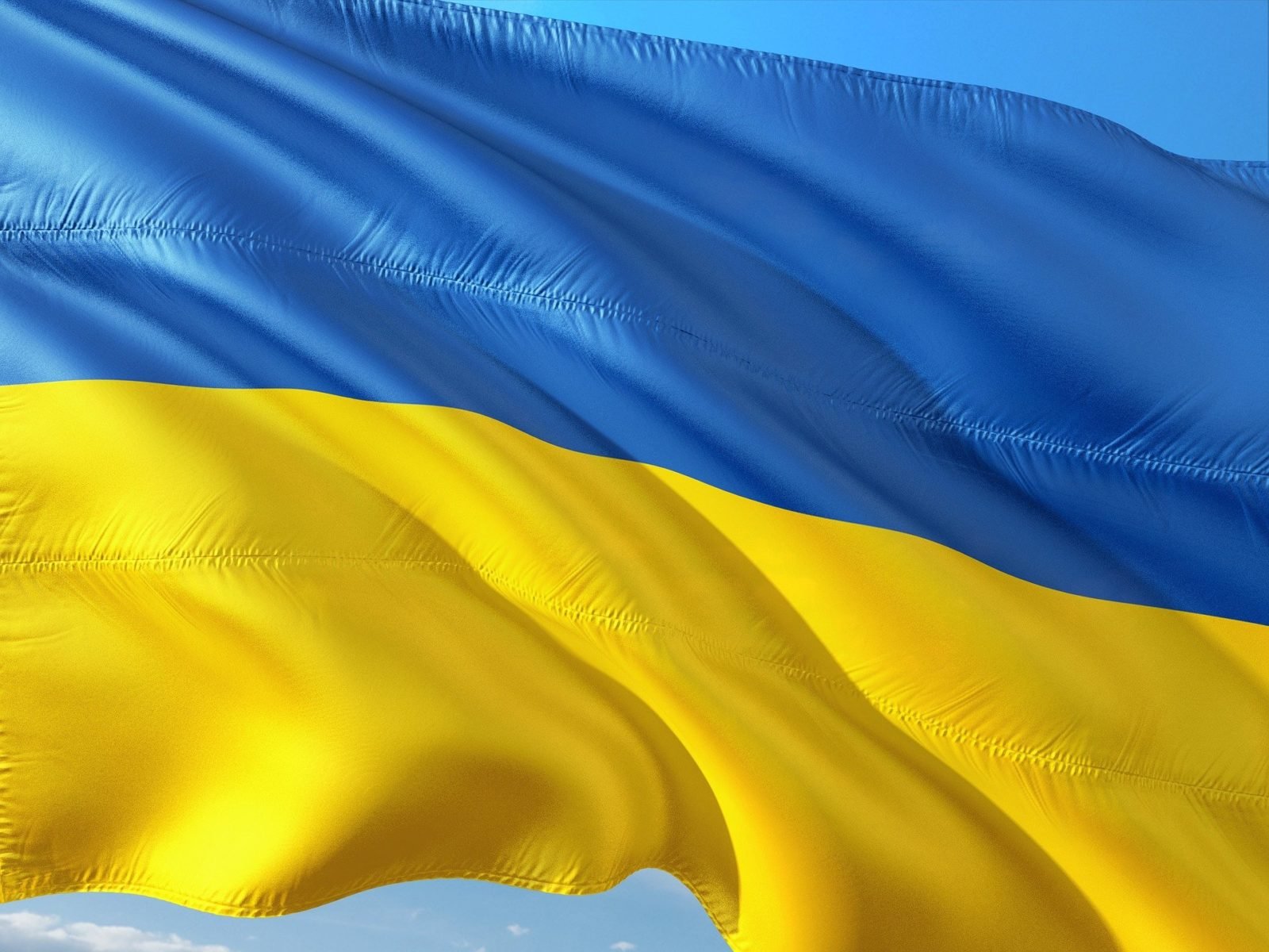 Die Ukrainische Flagge.